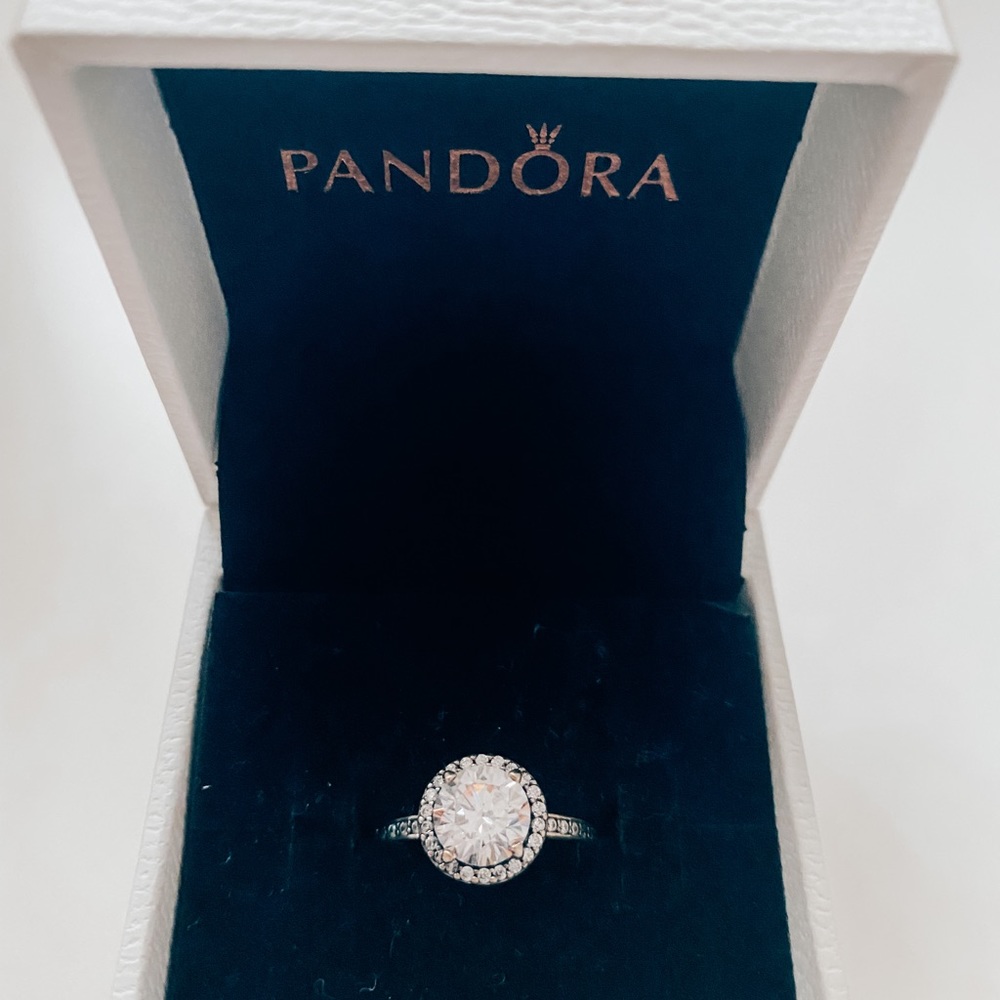 Pandora Round Halo Sparkle Ring